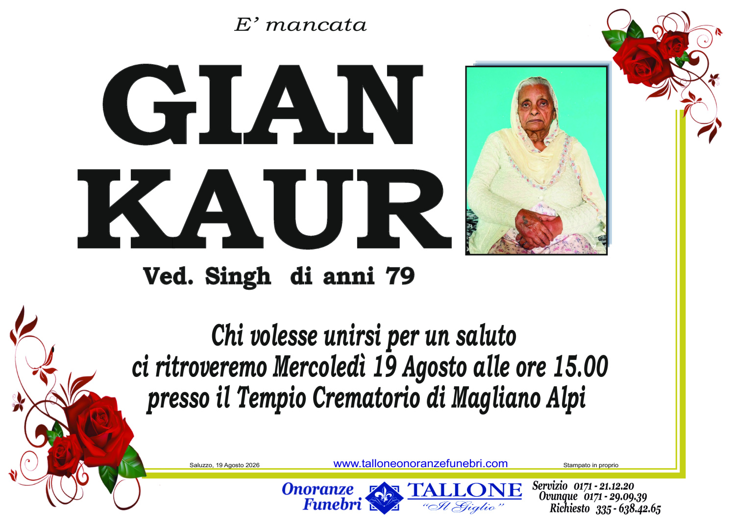 Gian Kaur<small class='fs-20'><br/>Ved. Singh</small>